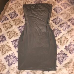 Olive green khaki strapless dress